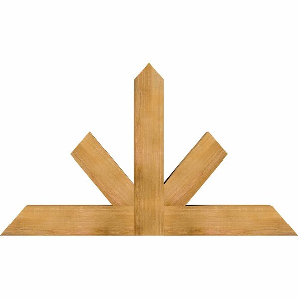 Ekena Millwork Saratoga Rough Sawn Timber Gable Bracket, Western Red Cedar, 60"W x 35"H x 6"D x 6"F, 14/12 Pitch GBW060X35X0606SAR00RWR - main